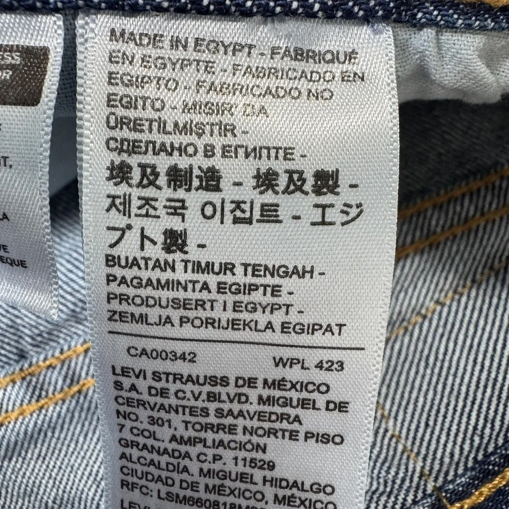 Levis 501 Jeans Mens 38x30 Blue Dark Wash Straight Denim Regular Fit Cotton‎